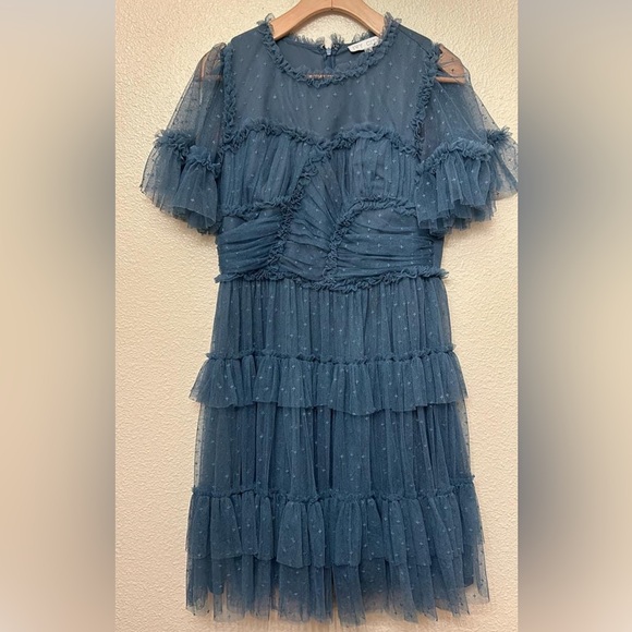 IVY CITY CO WHIMSICAL DRESS IN BLUE SHORT SIZE MEDIUM - Picture 6 of 9